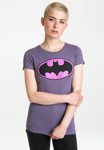 LOGOSHIRT Regular Fit T-Shirt 'Batman' in Lila: predná strana