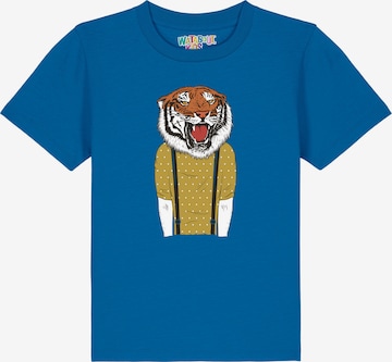 watabout.kids Shirt 'Tiger Head' in Blue: front