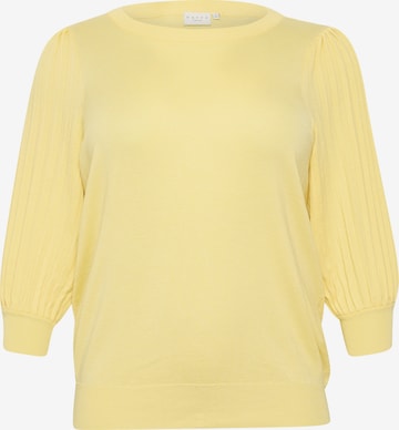 Pull-over KAFFE CURVE en jaune : devant