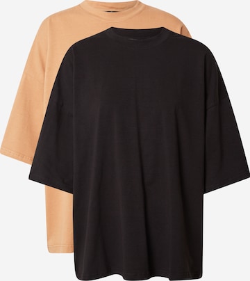 Missguided Oversized Shirt in Beige: front