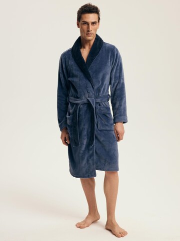 Henderson Short Bathrobe 'Nantes' in Blue: front