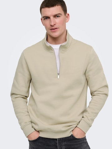 Only & Sons Sweatshirt 'ONSConnor' in Beige