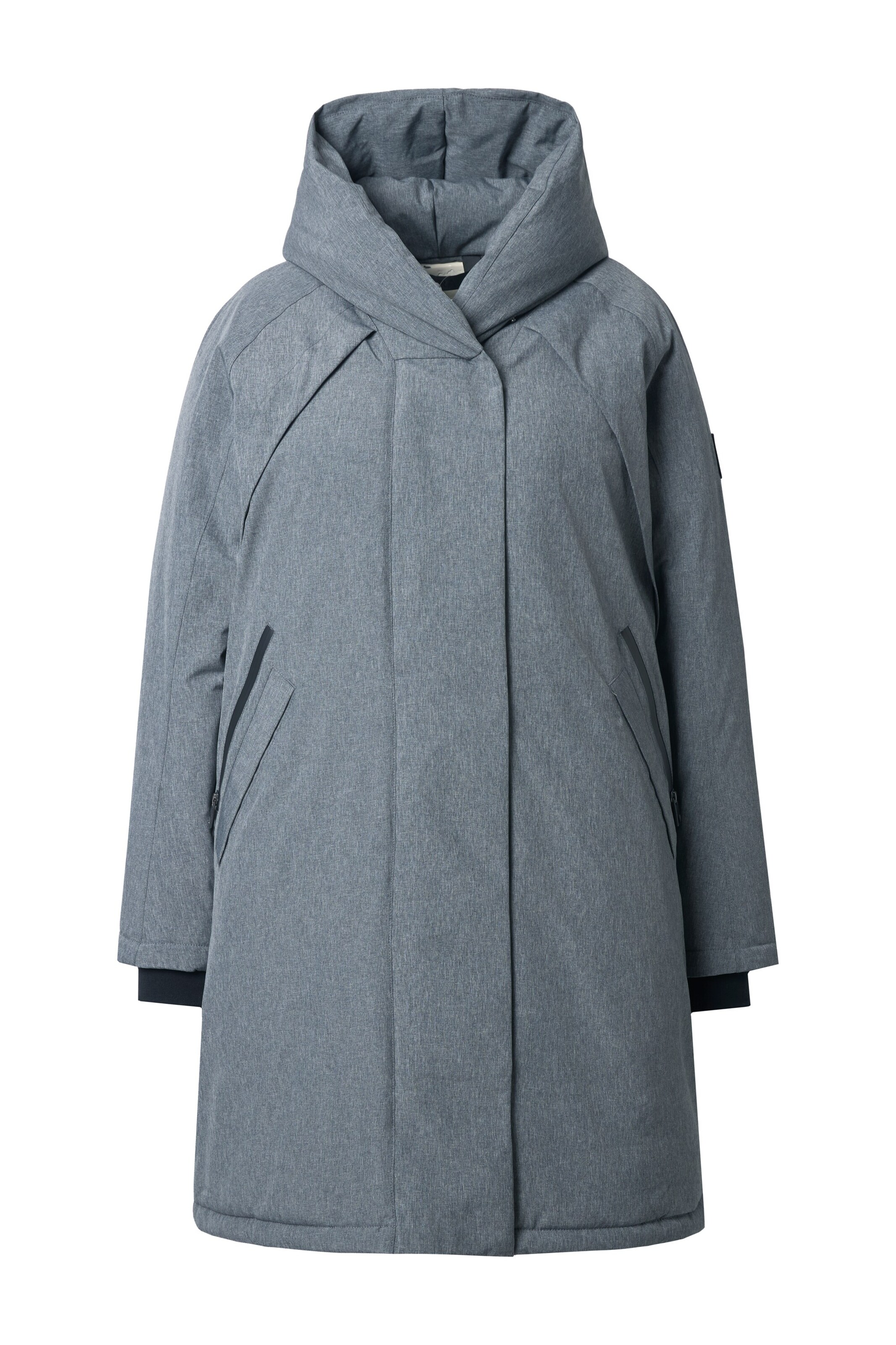 Ulla Popken Wintermantel in Grijs: voorkant