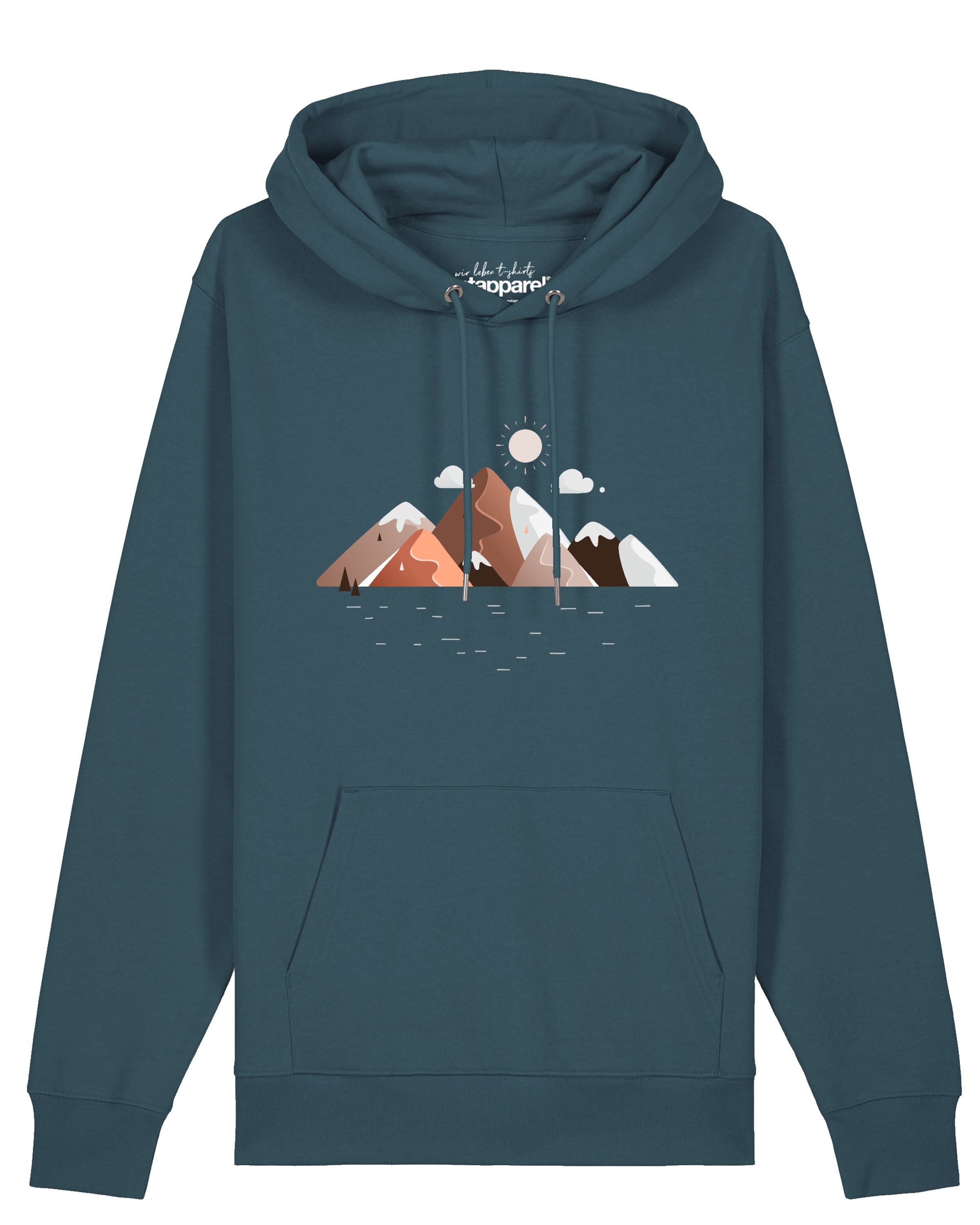 Watapparel Sweatshirt 'Mountains & Moon' in Blue: front