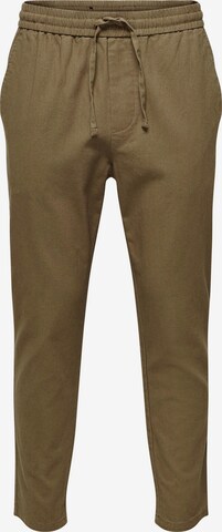 Pantalon 'Linus' Only & Sons en vert : devant