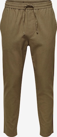 Pantaloni 'Linus' di Only & Sons in verde: frontale