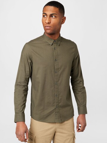 BURTON MENSWEAR LONDON Regular fit Button Up Shirt in Green: front