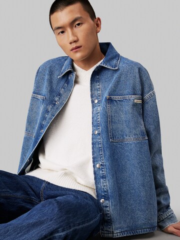 Calvin Klein Jeans Regular fit Button Up Shirt in Blue