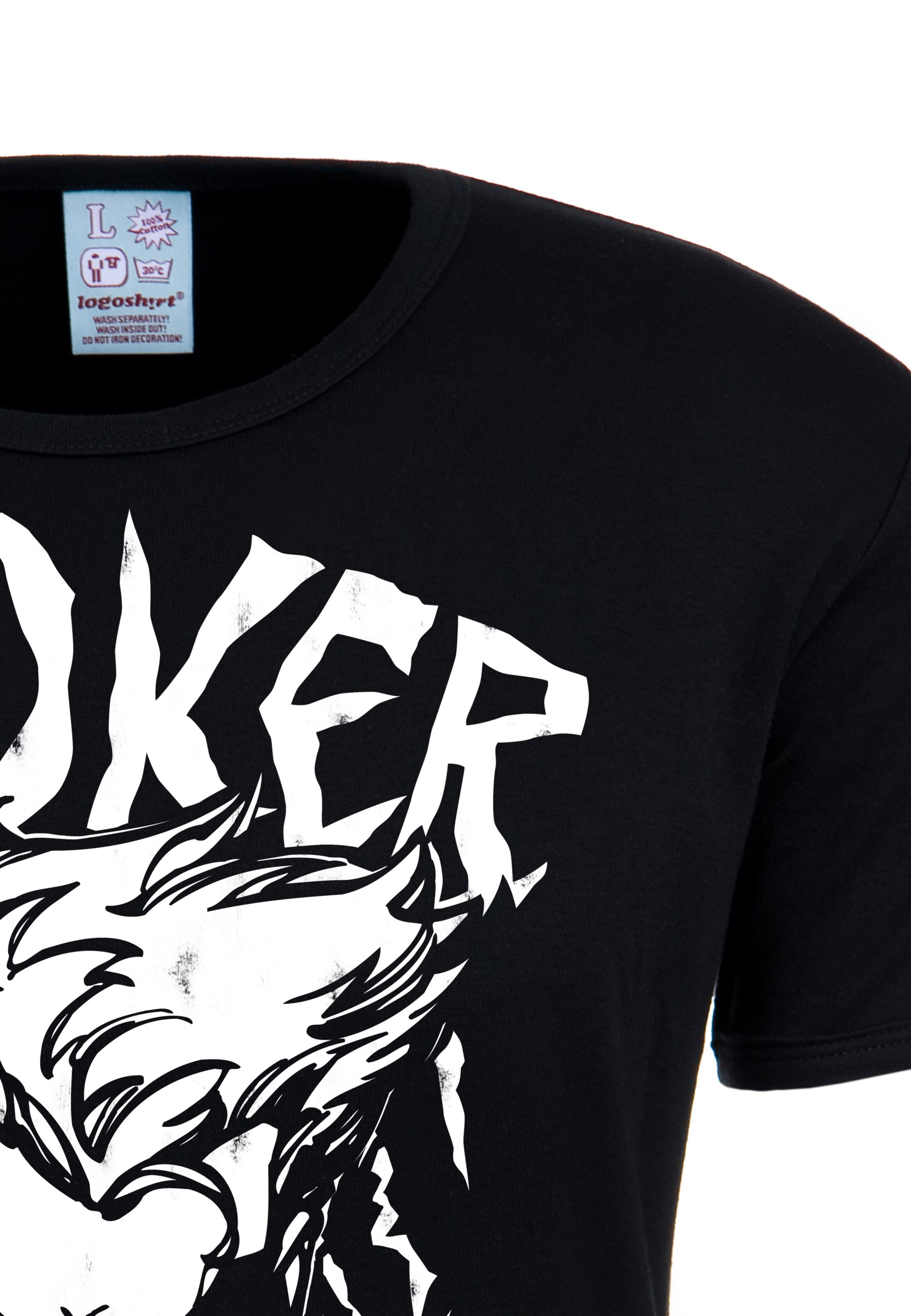 LOGOSHIRT Shirt 'The Joker Aces' in Black