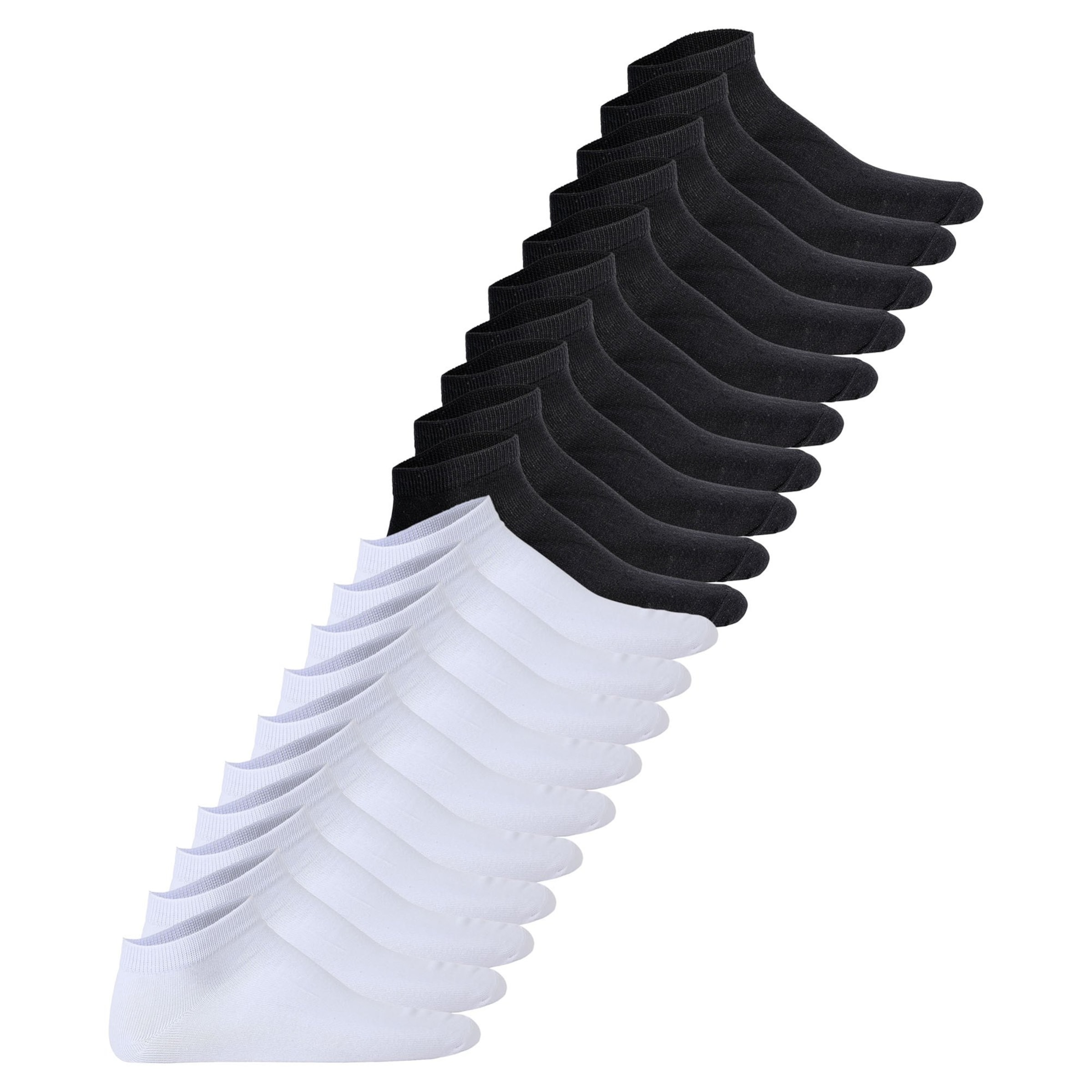 JACK & JONES Chaussettes en 41-46 en noir / blanc, Vue avec produit