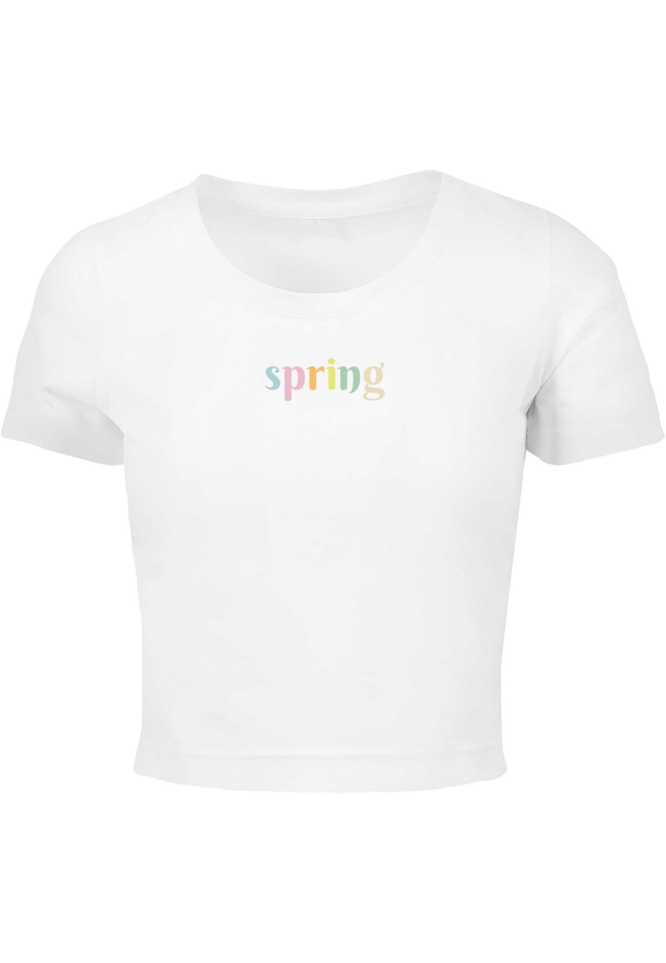 Merchcode T-Shirt 'Spring - Spring' in Weiß: Vorderseite