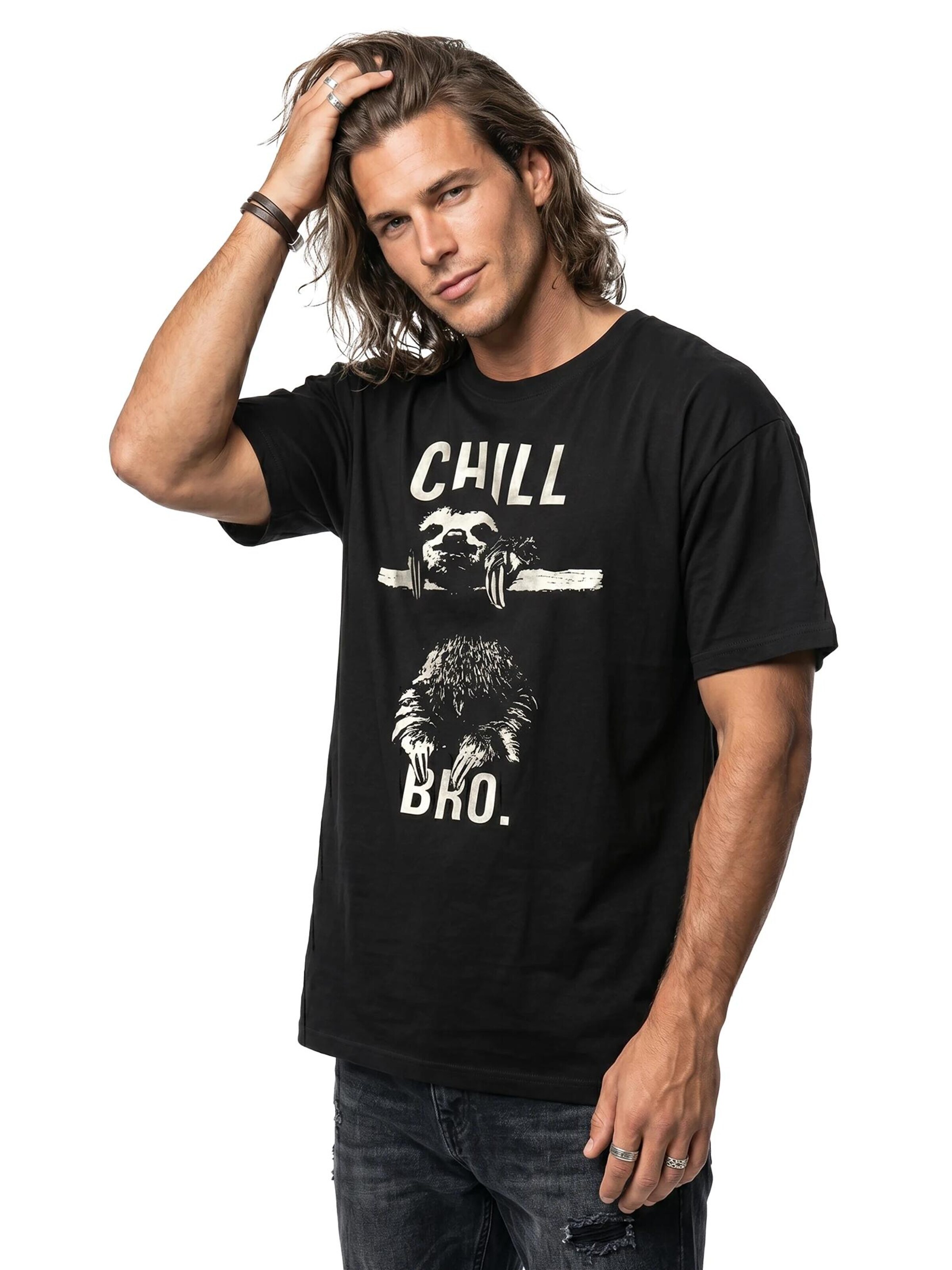MAKAYA Shirt 'Chill Bro.' in Black