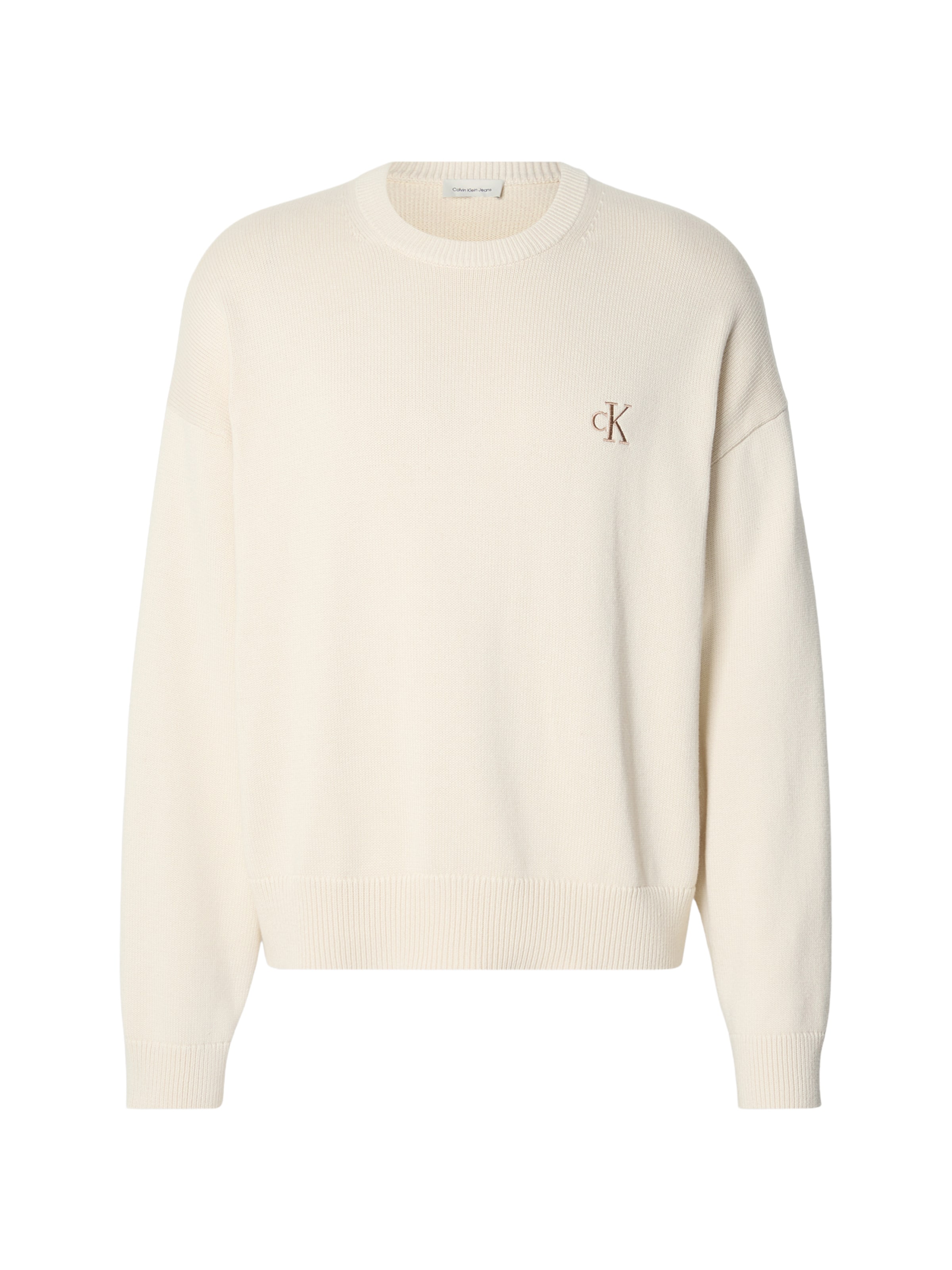 Pull-over Calvin Klein Jeans en blanc : devant