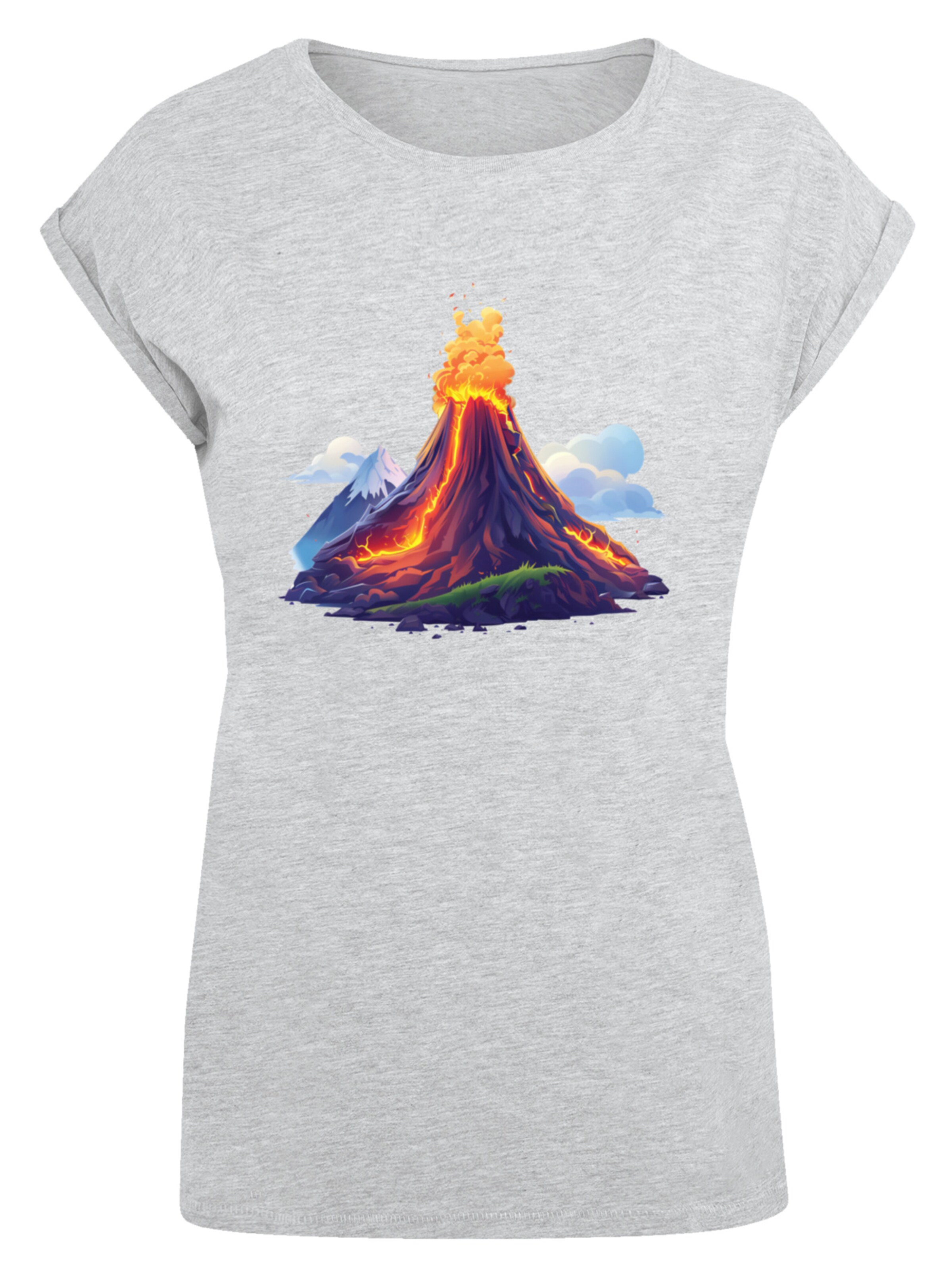 F4NT4STIC Shirt 'Vulkanausbruch' in Grijs: voorkant