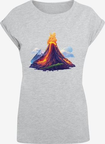 F4NT4STIC Shirt 'Vulkanausbruch' in Grijs: voorkant