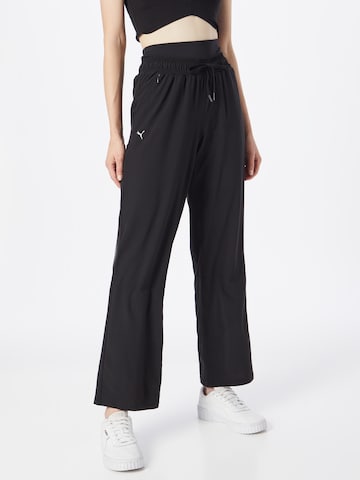 Wide Leg Pantalon de sport PUMA en noir : devant