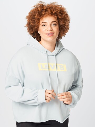 Levi's® PlusSweater majica 'PL Cropped Prism Hoodie' - siva boja: prednji dio