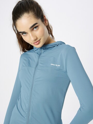 ONLY PLAY Athletic Zip-Up Hoodie 'MILA' in Blue