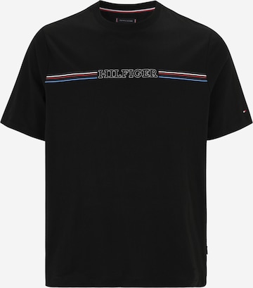 Tricou de la Tommy Hilfiger Big & Tall pe negru: față