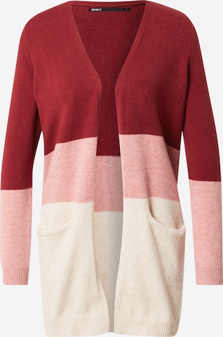 ONLY Knit Cardigan 'QUEEN' in Red: front