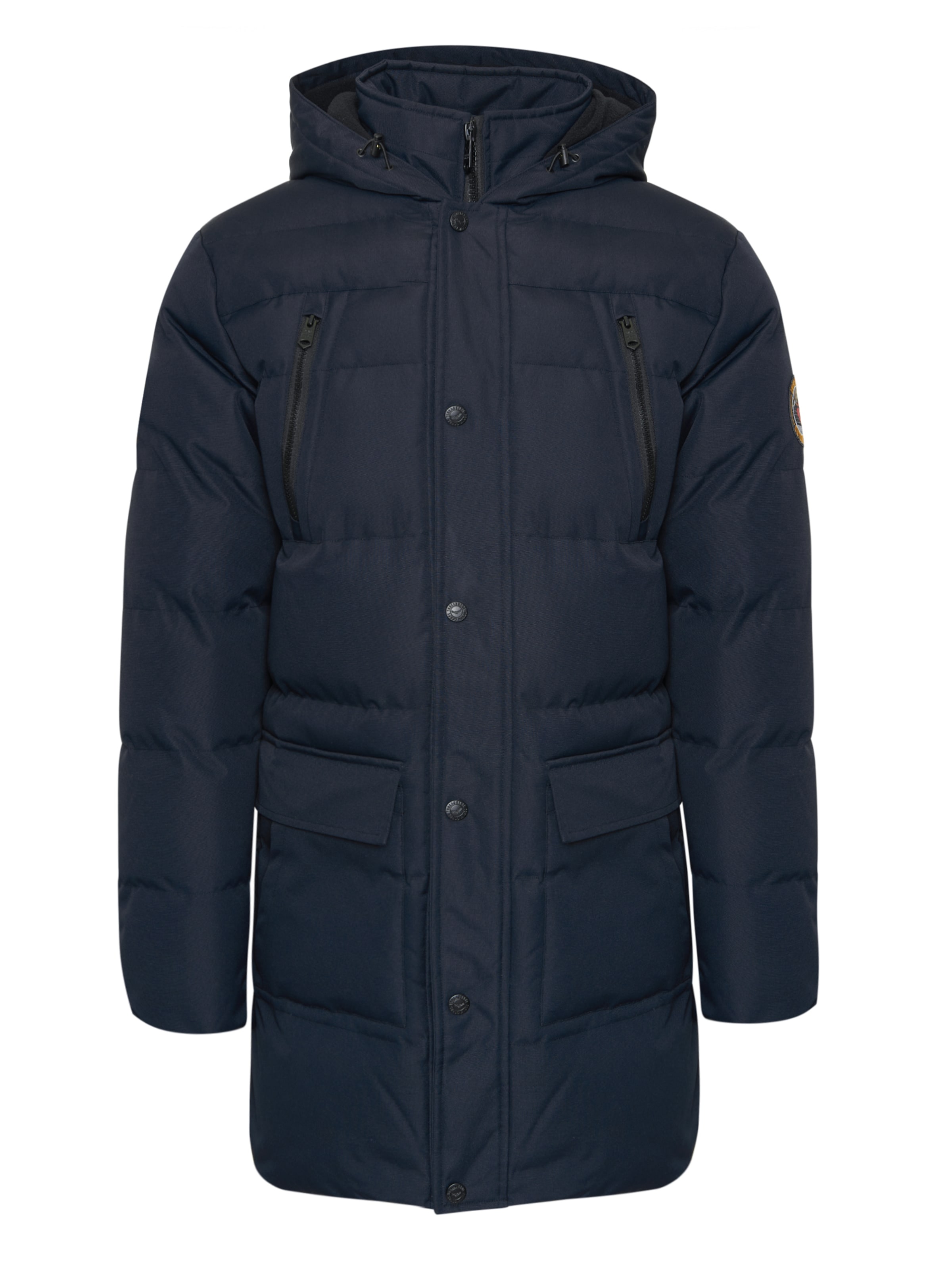 Threadbare Winter Coat 'Belle Vue' in Blue: front