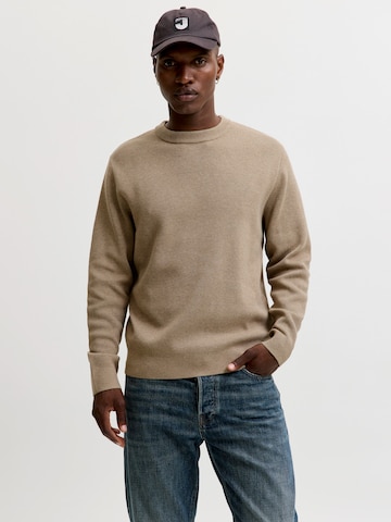 Pull-over 'JWHMILANO' JACK & JONES en beige : devant