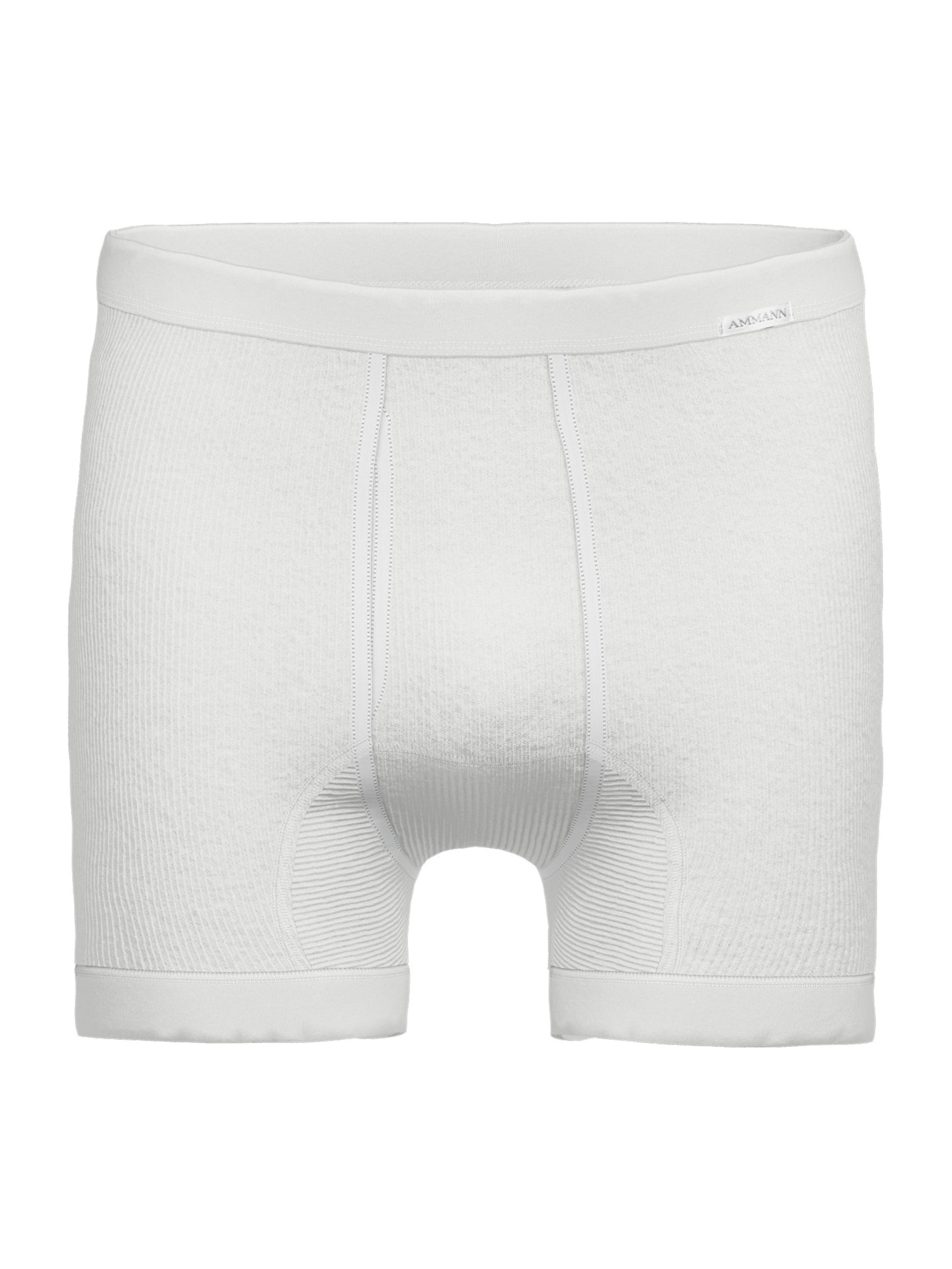 Boxers ' Organic Doppelripp ' Ammann en blanc : devant