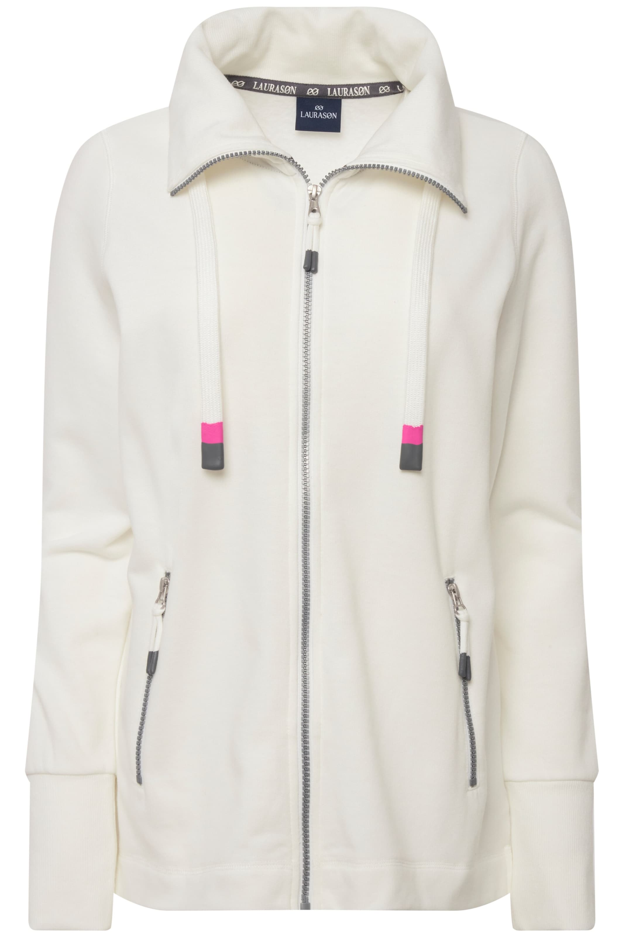 LAURASØN Sweatvest in Wit: voorkant