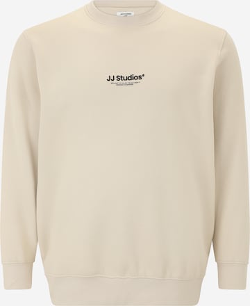 Jack & Jones PlusSweater majica 'JJESOHO' - siva boja: prednji dio