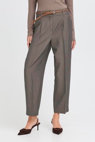 b.young Loose fit Trousers with creases ' BYDANTA' in Grey: front