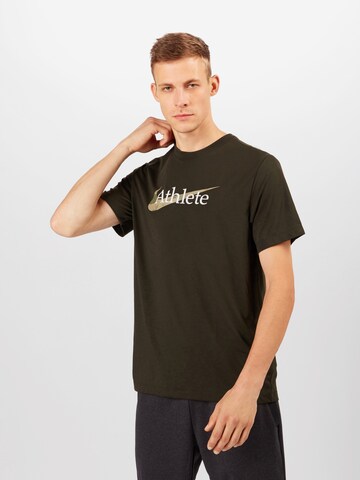 Coupe regular T-Shirt fonctionnel 'Athlete' NIKE en vert : devant