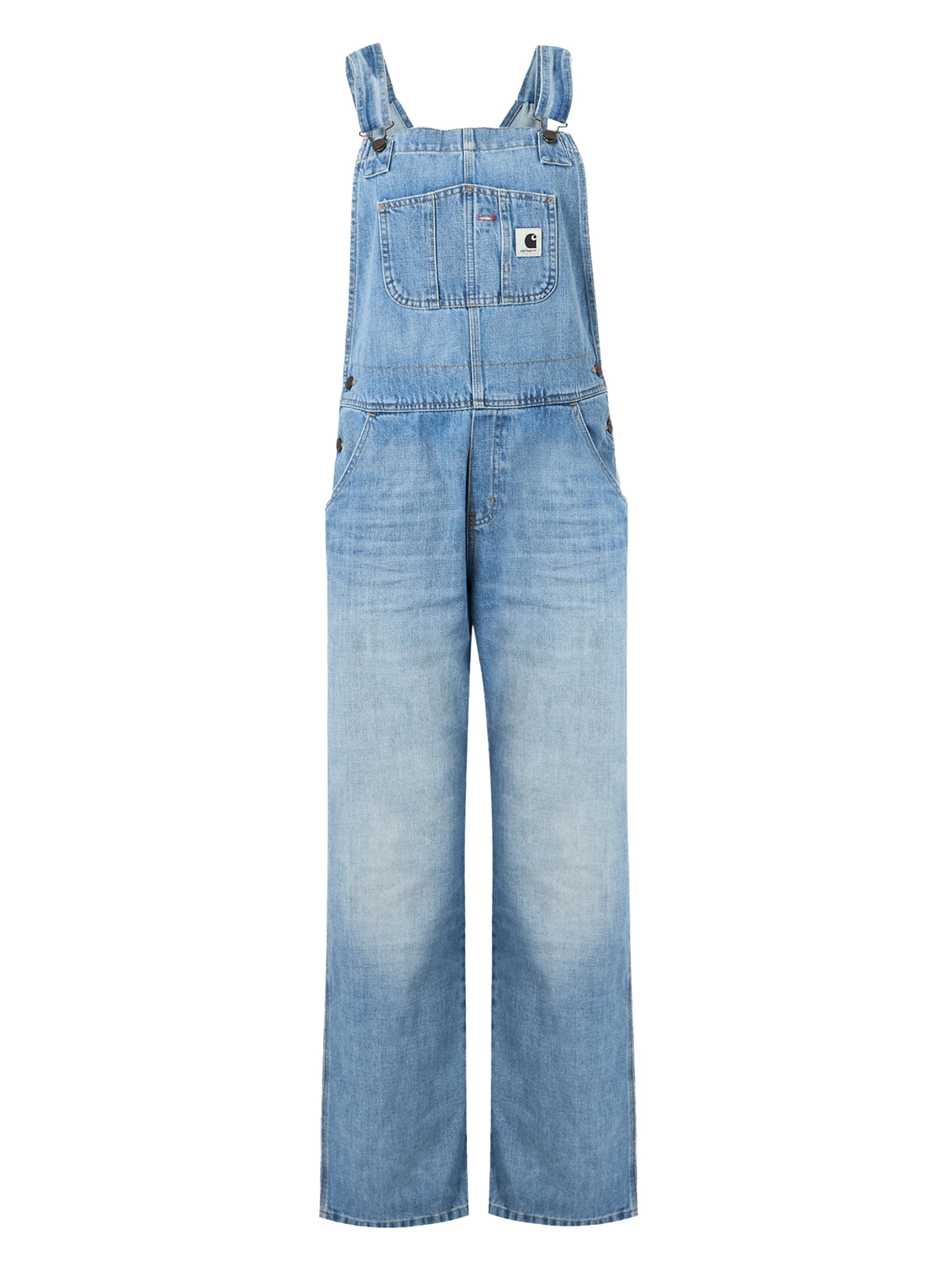 Carhartt WIP Loosefit Tuinbroek jeans in Blauw: voorkant