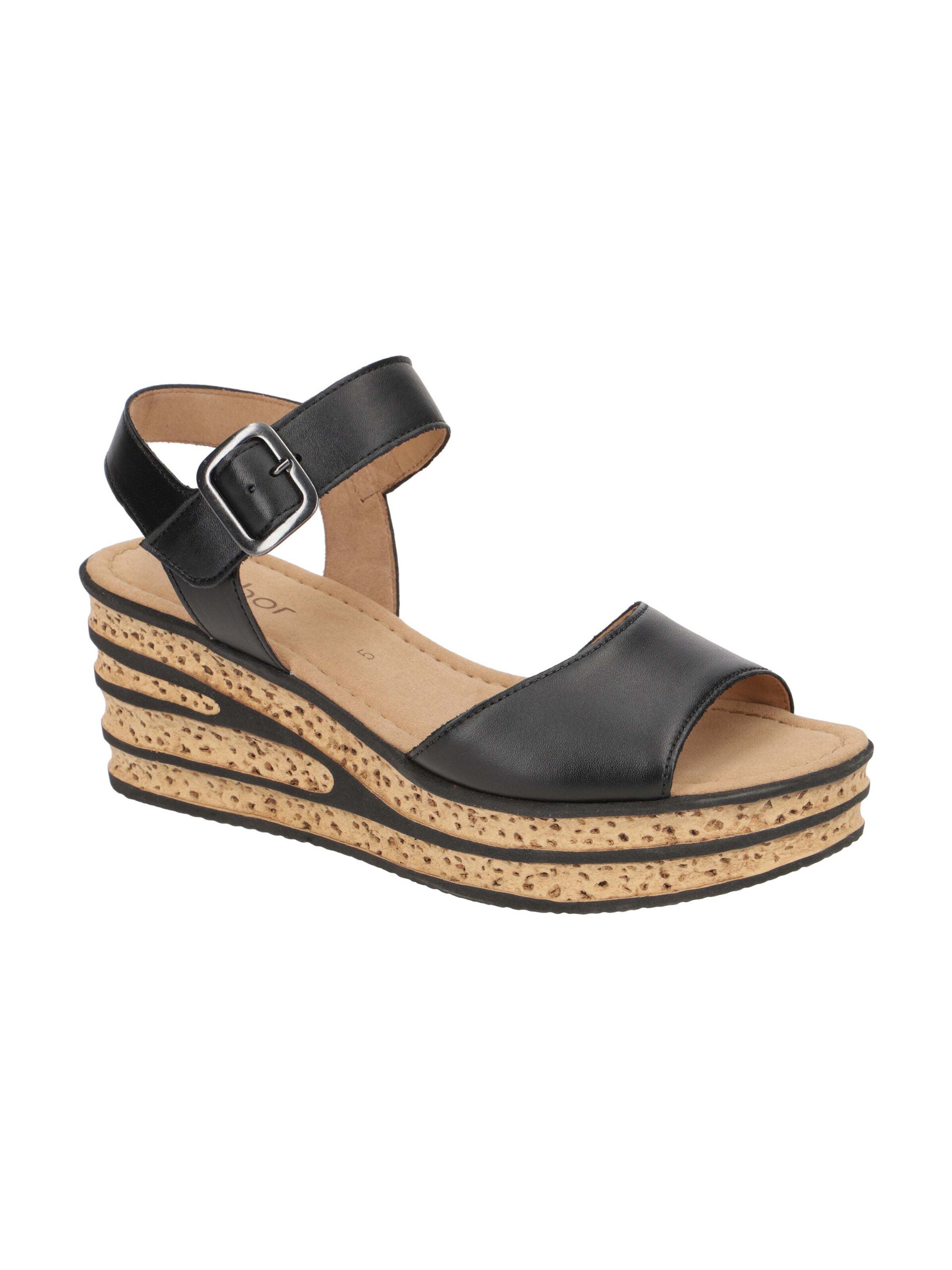 GABOR - Sandalias 'Gabor Plateau Sandale schwarz Nappa 84.651.27' en negro: frente
