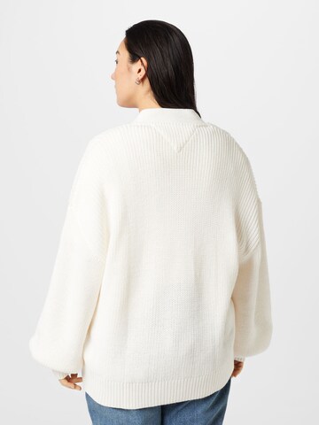 Tommy Jeans Curve Knit Cardigan in White