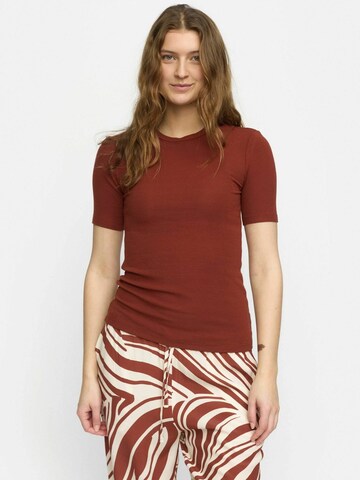 Soft Rebels Shirt 'Fenja' in Braun: Vorderseite