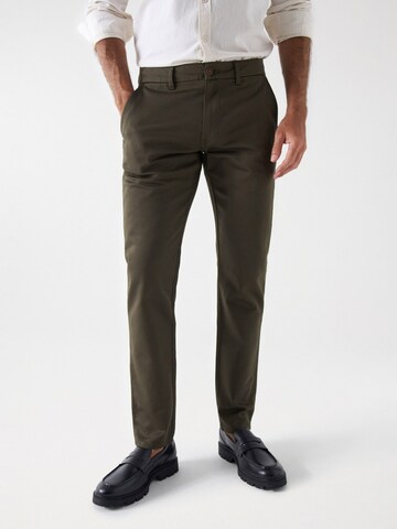 Salsa Jeans Slimfit Chino in Groen: voorkant