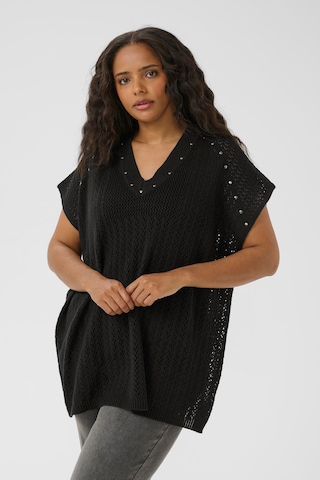 KAFFE CURVE Bluse 'Rosa' in Schwarz: Vorderseite