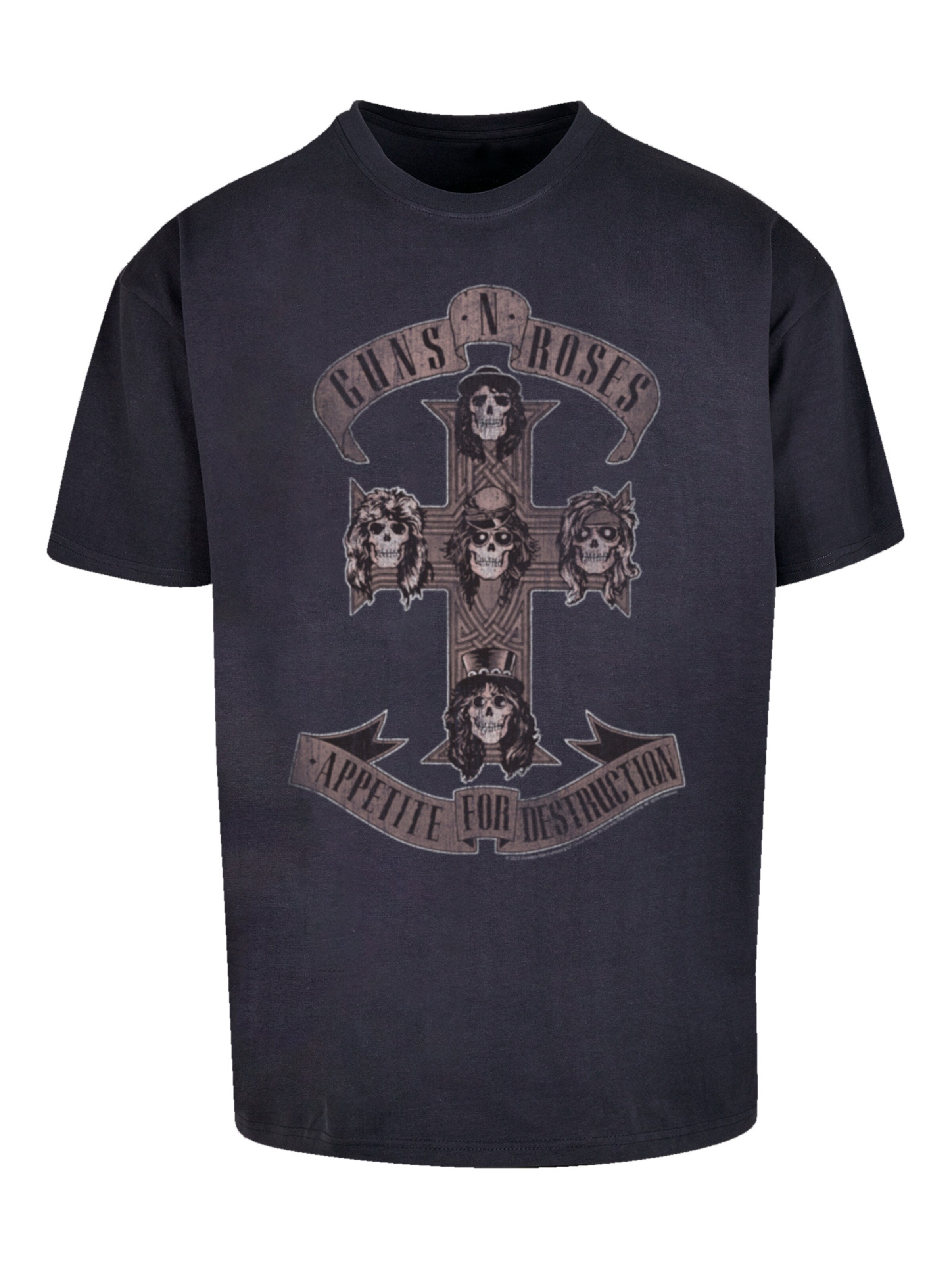 T-Shirt 'Guns 'n' Roses' F4NT4STIC en bleu : devant