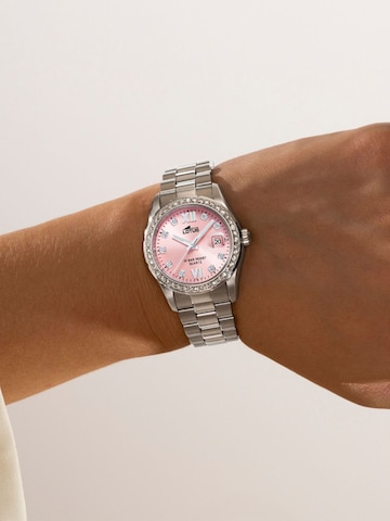 Montre à affichage analogique Lotus en rose : devant