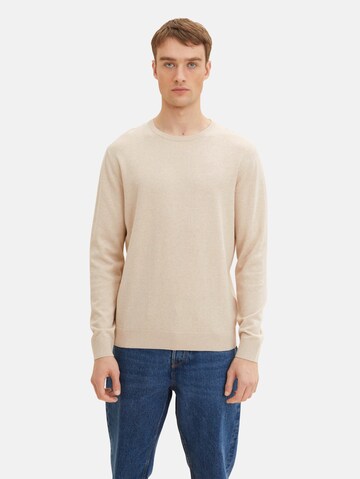 Coupe regular Pull-over TOM TAILOR en beige : devant