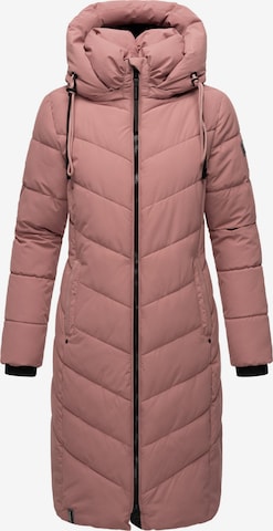 NAVAHOO Winter Coat 'Sahnekatzii XIV' in Pink: front