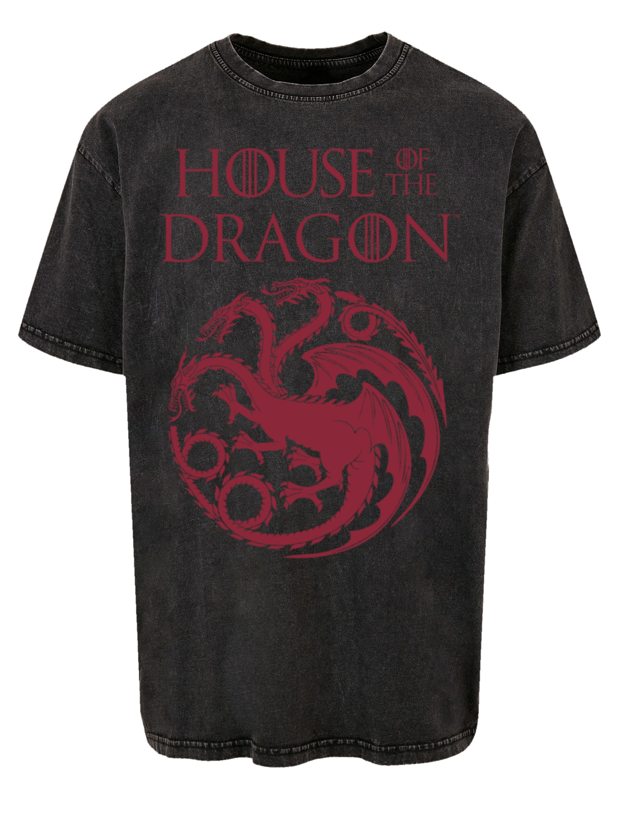 F4NT4STIC Shirt 'House Of The Dragon Targaryen Crest Logo' in Black: front