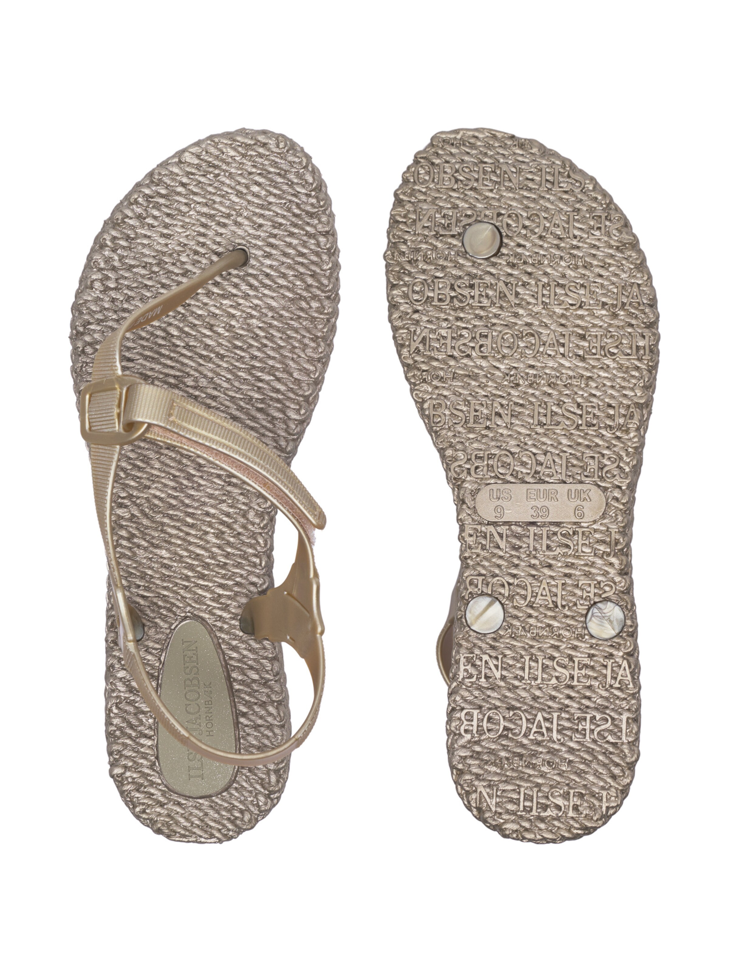 ILSE JACOBSEN T-Bar Sandals 'CHEERFUL14' in Gold