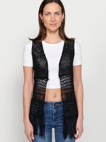 KOROSHI Knit cardigan in Black: front