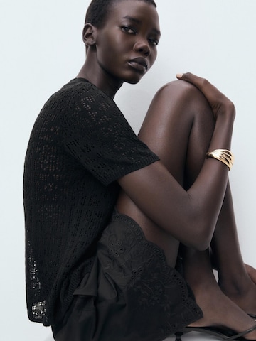 MANGO Gebreid vest 'SCOTTIE' in Zwart