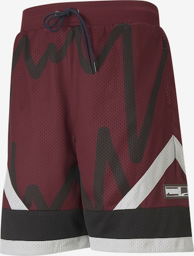 PUMA Shorts in weinrot / schwarz / weiß, Produktansicht