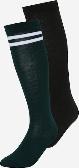 Urban Classics Chaussettes montantes en vert foncé / noir / blanc, Vue avec produit