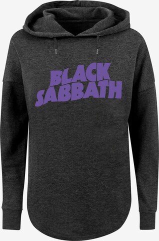 F4NT4STIC Sweatshirt 'Black Sabbath Heavy Metal Band Wavy Logo Black' in Grey: front