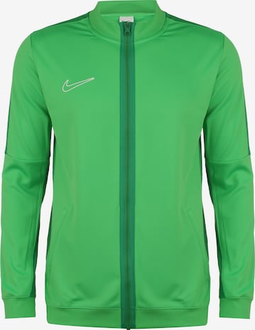 NIKE Athletic Zip-Up Hoodie in Green: front