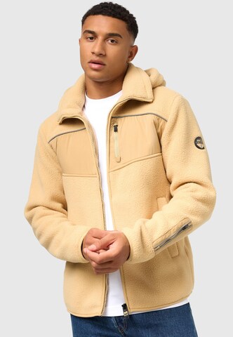 STONE HARBOUR Athletic Fleece Jacket in Beige: front